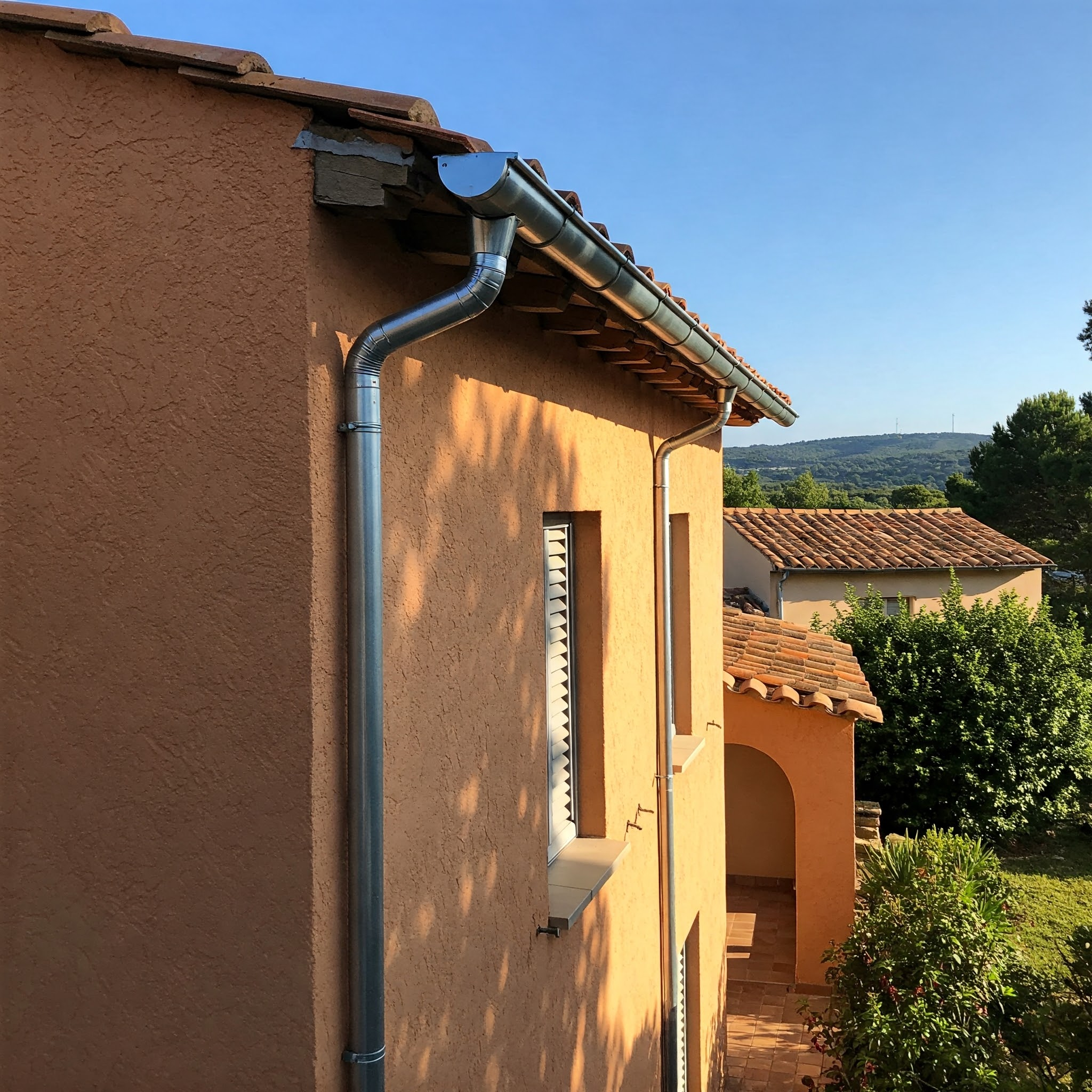 Pose gouttière en aluminium neuve